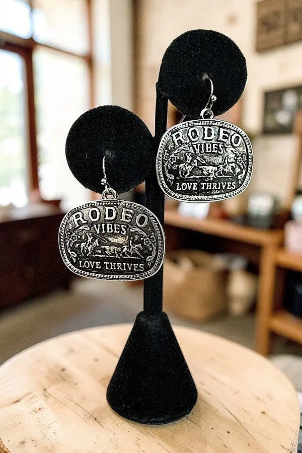 WESTERN RODEO VIBES LOVE THRIVES ETCHED DROP EARRING - SweetShine c.o.c. 