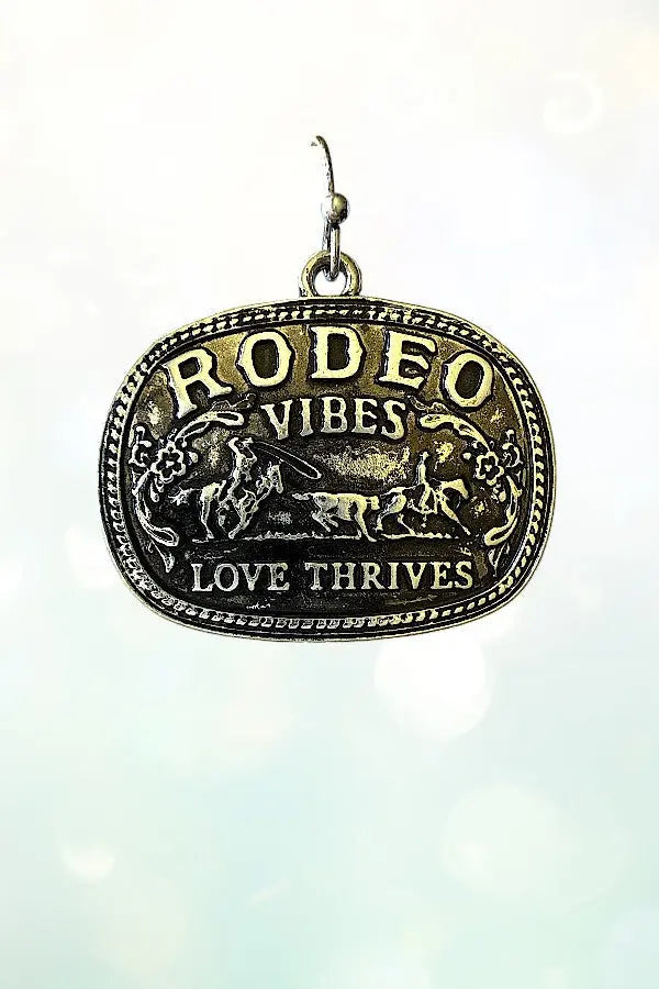 WESTERN RODEO VIBES LOVE THRIVES ETCHED DROP EARRING - SweetShine c.o.c. 