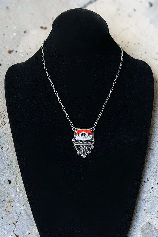 WESTERN COWBOY KILLER BOOT STITCH PENDANT CHAIN NECKLACE - SweetShine c.o.c. 