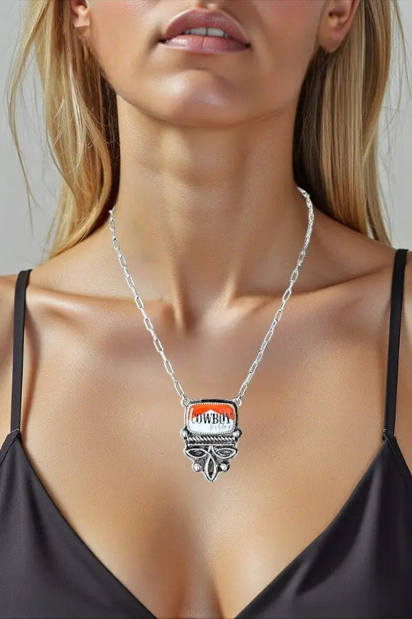WESTERN COWBOY KILLER BOOT STITCH PENDANT CHAIN NECKLACE - SweetShine c.o.c. 
