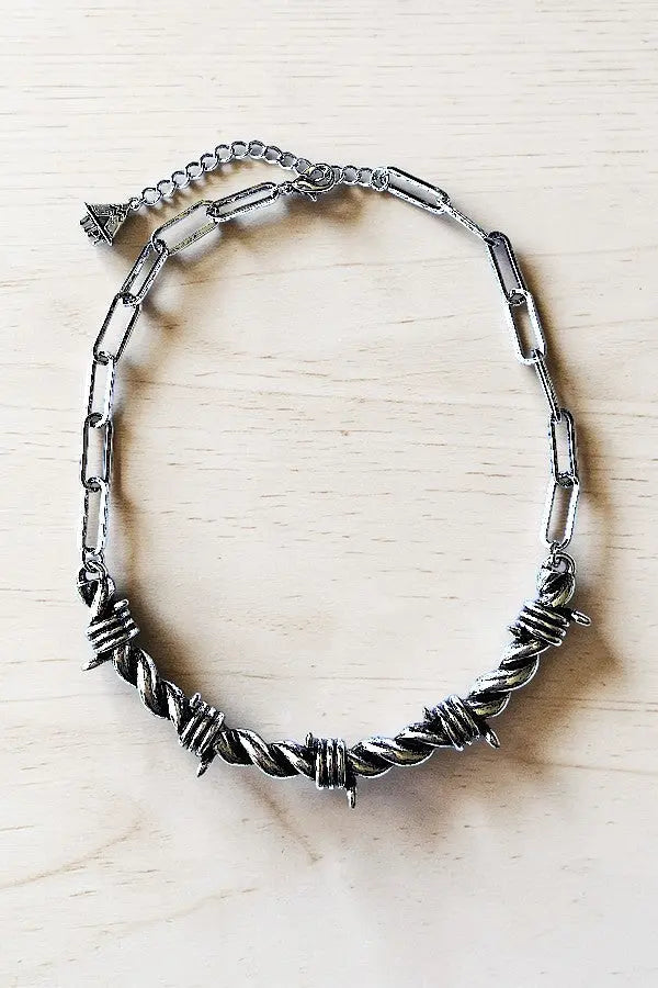 WESTERN THEME BARBED WIRE CHAIN NECKLACE - SweetShine c.o.c. 
