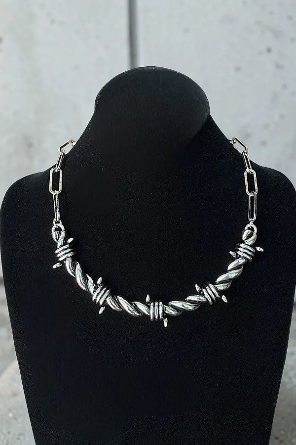 WESTERN THEME BARBED WIRE CHAIN NECKLACE - SweetShine c.o.c. 