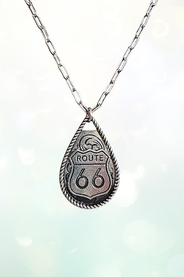 WESTERN TEARDROP ROUTE 66 CHAIN NECKLACE
