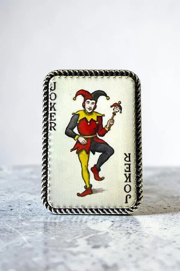 WESTERN VINTAGE LOOK JOKER CARD STATEMENT CUFF RING - SweetShine c.o.c. 