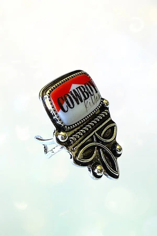 WESTERN VINTAGE LOOK COWBOY KILLER BOOT STITCH CUFF RING - SweetShine c.o.c. 