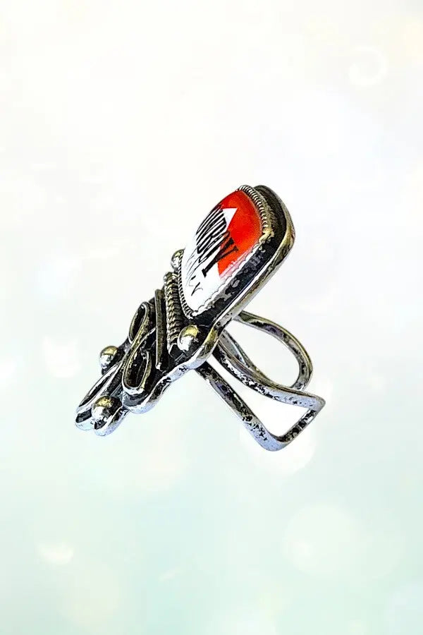 WESTERN VINTAGE LOOK COWBOY KILLER BOOT STITCH CUFF RING - SweetShine c.o.c. 