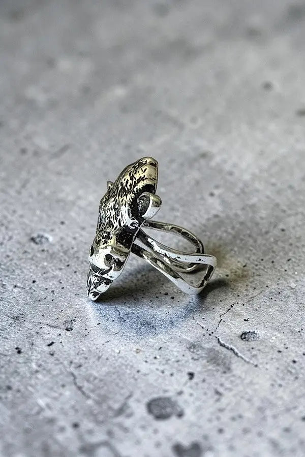 WESTERN ETCHED COW HEAD CUFF STATEMENT RING - SweetShine c.o.c. 