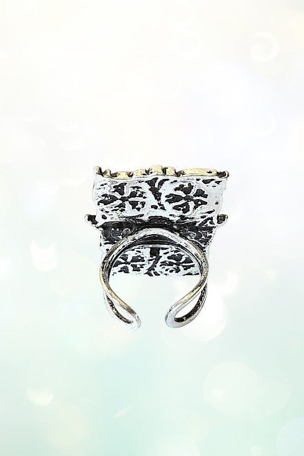 WESTERN ENGRAVED STEERHEAD PLATE CUFF RING