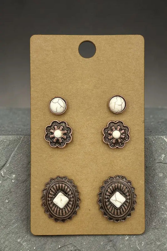 Concho Gem Framed Post Earring - SweetShine c.o.c. 
