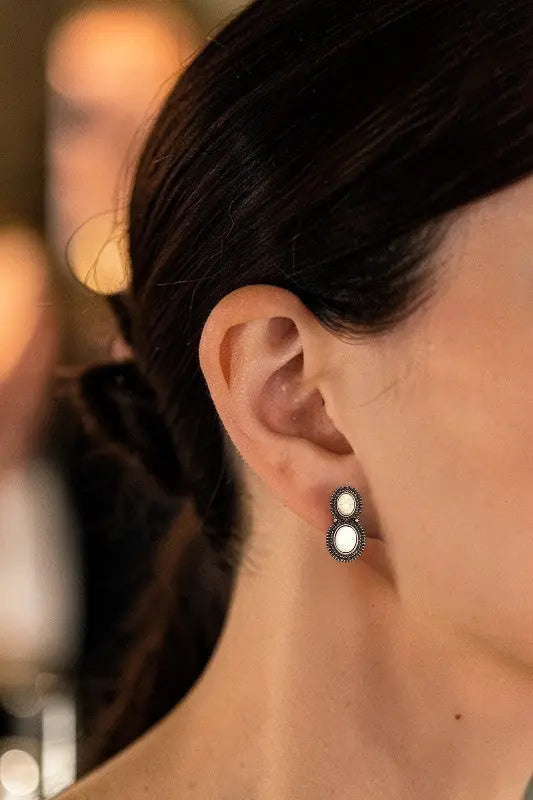 OVAL GEM POST EARRING SET - SweetShine c.o.c. 