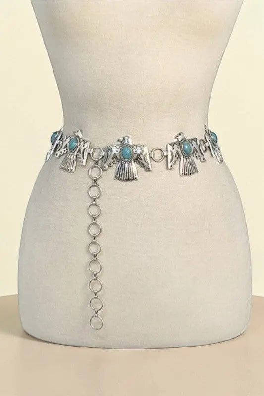 Etched Thunderbird Link Chain Belt - SweetShine c.o.c. 