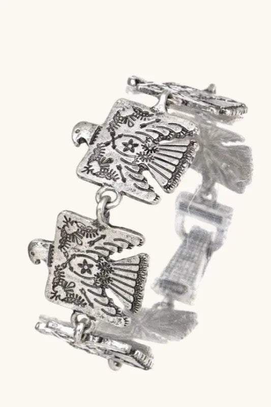 TRIBAL BIRD ETCHED LINK BRACELET - SweetShine c.o.c. 
