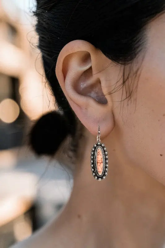 OBLONG OVAL GEM STAR ACCENT EARRING - SweetShine c.o.c. 