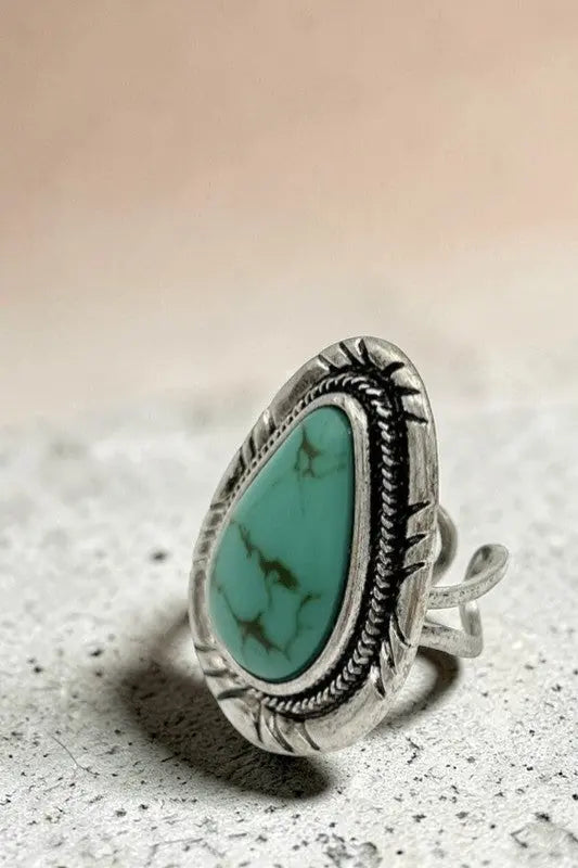 Gem Framed Etched Ring - SweetShine c.o.c. 