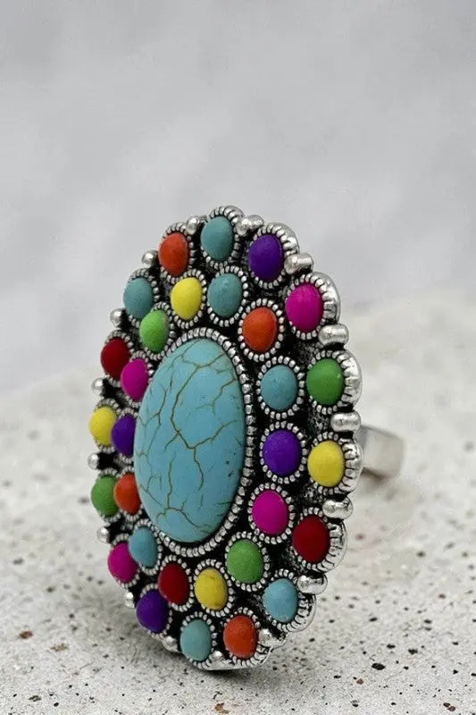 Oval Floral Gem Ring - SweetShine c.o.c. 