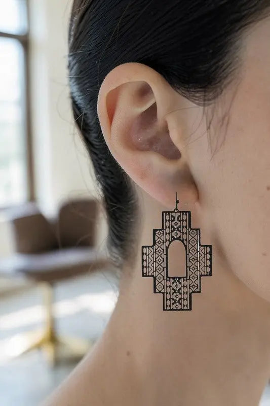 CUT OUT FRAMED DROP EARRING - SweetShine c.o.c. 